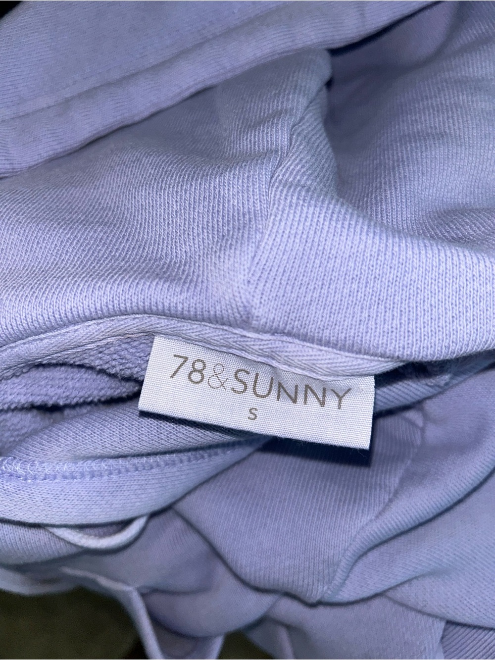 NEW 78&Sunny Relaxed Lavender Pullover Oversized Hoodie Sz S - Picture 7 of 7